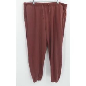 Nike‎ Pants Woments 1X Maroon Yoga Luxe Joggers Fleece Gym Loungwear DN5601